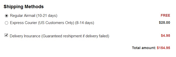 shipping method